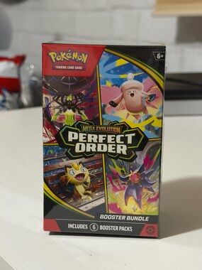 Pokemon Mega Evolution Perfect Order Booster Bundle - Red, Yellow, Blue, Black